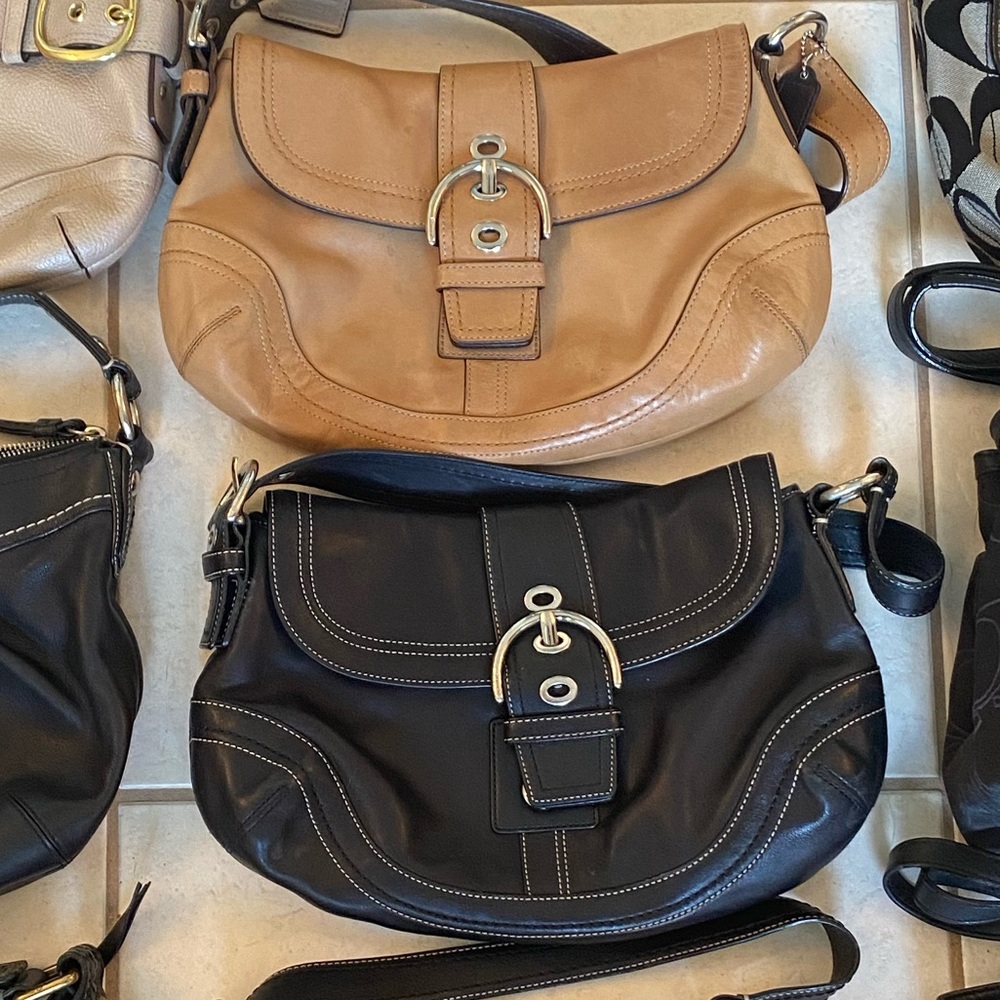 Coach Leather Hobo Bag - 2 for 1 - both tan and black!